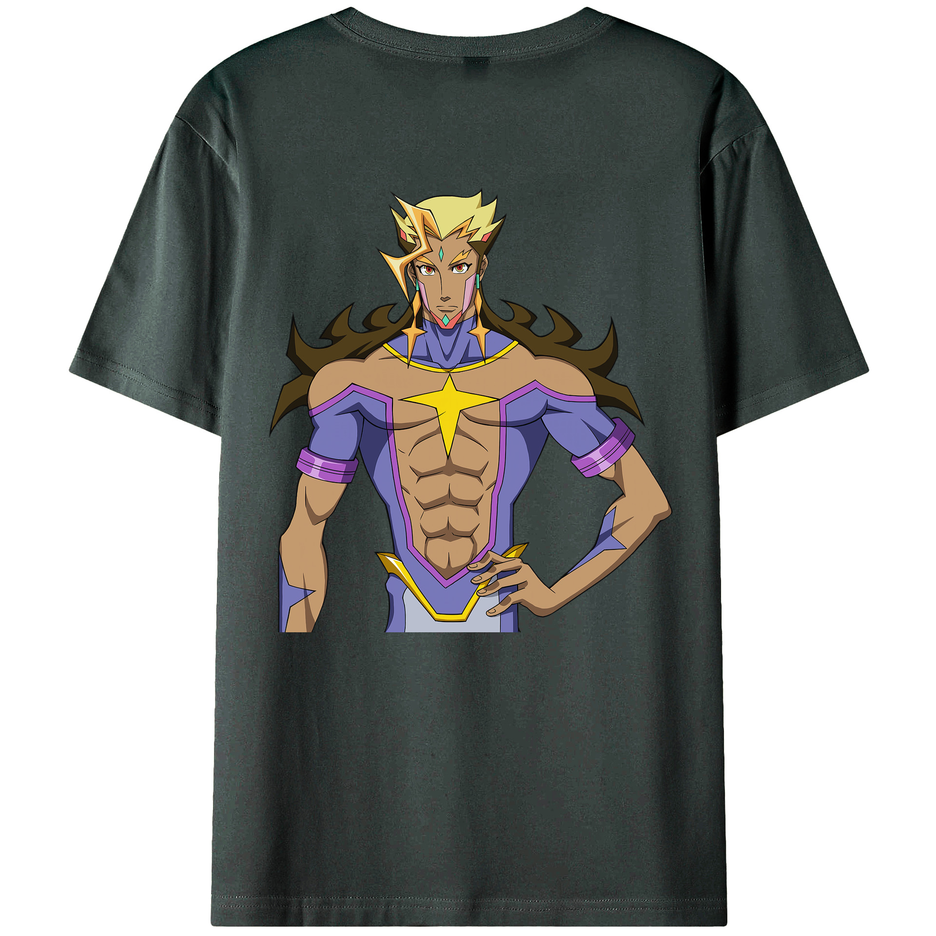 （画像用） 遊☆戯☆王 Yu-Gi-Oh! 綿100％ メンズ半袖Tシャツ（バックプリント） 通気性